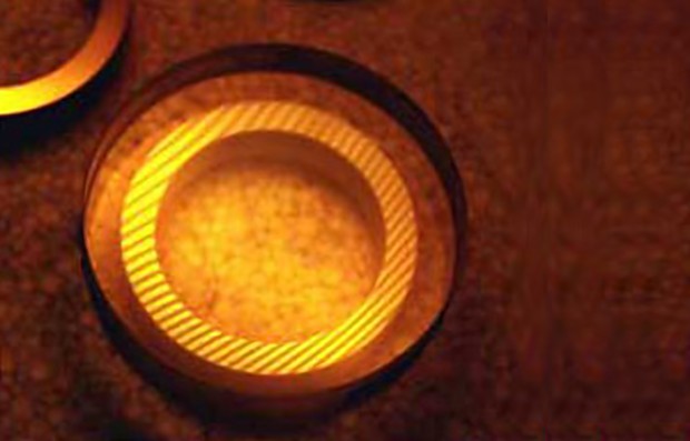 Lapped seal faces checked under monochromatic light
